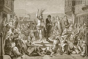 Solomon Eagle prêchant pendant la peste de Londres, gravé par J. et G.P. Nicholls